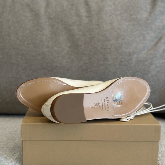 Sezane Derbies Paul - Ecru Lisse - Picture 6 of 7